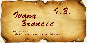 Ivana Brančić vizit kartica